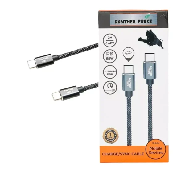 PANTHER FORCE FAST PD CHARGE/SYNC USB-C TO APPLE COMPATIBLE CABLE PF 62