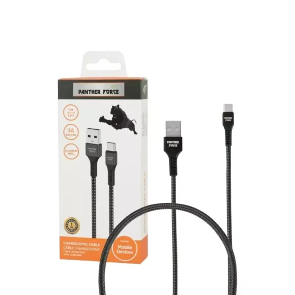 PANTHER FORCE 2.4A 3M CABLE FOR IPHONE Charging Sync Data Cable Panther Force