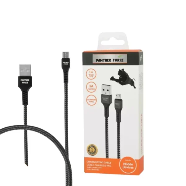 PF 11- Panther Force 3A 1M Cable for Micro - Fast Charging and Data Transfer